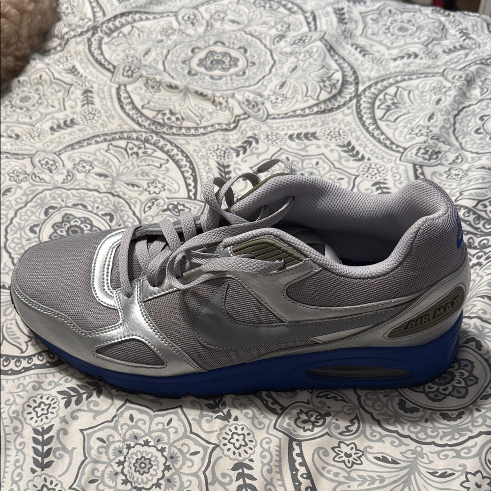 Nike Air Max Silver and Blue Sneakers